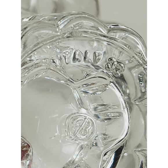 Borgonovo Candleholder Candlestick Flower Shaped Clear Glass Art Decor Italy x2 - Picture 13 of 13